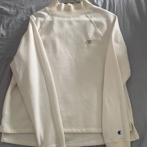 Champion Creme colored turtleneck sweatshirt (size: large)